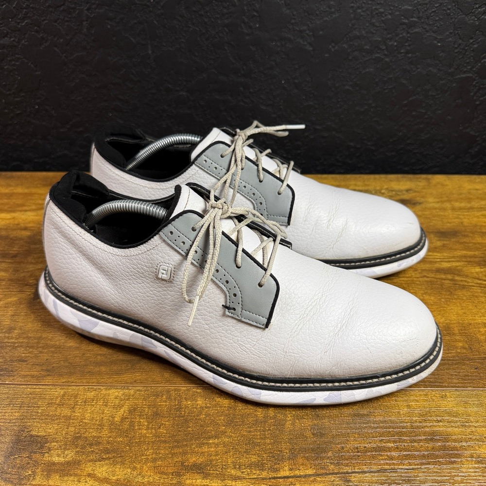 FootJoy Traditions 57953 White Leather Spiked Golf Shoes Mens 11 M
